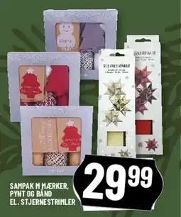 Løvbjerg Sampak m mærker, pynt og bånd el. stjernestrimler tilbud