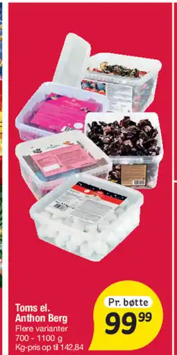 Fakta Tyskland Toms el. Anthon Berg tilbud