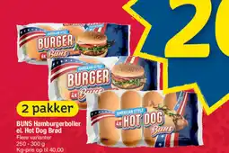 Fakta Tyskland BUNS Hamburgerboller el. Hot Dog Brød tilbud