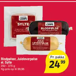Fakta Tyskland Blodpølser, Juleleverpølse el. Sylte tilbud