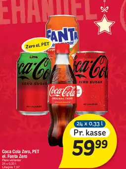 Fakta Tyskland Coca Cola Zero, PET el. Fanta Zero tilbud