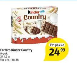 Fakta Tyskland Ferrero Kinder Country tilbud