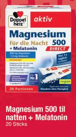 Fakta Tyskland Magnesium 500 til natten + Melatonin 20 Sticks tilbud