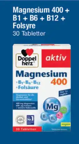 Fakta Tyskland Magnesium 400 + B1 + B6 + B12 + Folsyre tilbud