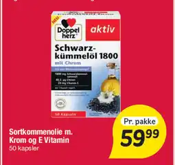 Fakta Tyskland Sortkommenolie m. Krom og E Vitamin 50 kapsler tilbud