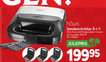 Hâws sandwichrister 3-i-1