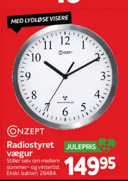 Din Isenkræmmer Conzept radiostyret vægur tilbud