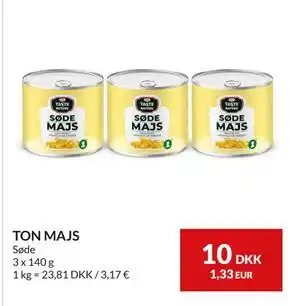 Nielsen's Discount TON MAJS, DKK 10 tilbud