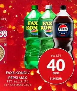 Nielsen's Discount FAXE KONDI / PEPSI MAX, DKK 40 tilbud