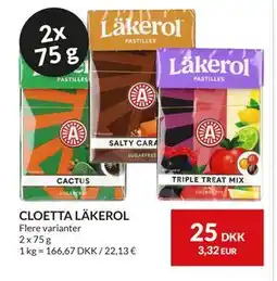 Nielsen's Discount CLOETTA LÄKEROL, DKK 25 tilbud