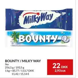 Nielsen's Discount BOUNTY / MILKY WAY, DKK 22 tilbud