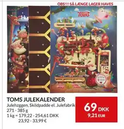 Nielsen's Discount TOMS JULEKALENDER, DKK 69 tilbud