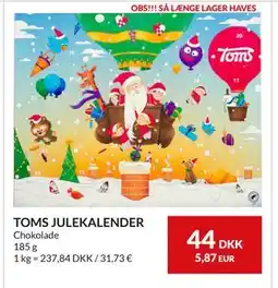 Nielsen's Discount TOMS JULEKALENDER, DKK 44 tilbud