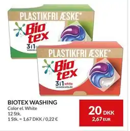 Nielsen's Discount BIOTEX WASHING, DKK 20 tilbud