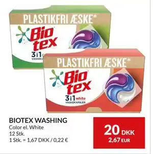 Nielsen's Discount BIOTEX WASHING, DKK 20 tilbud