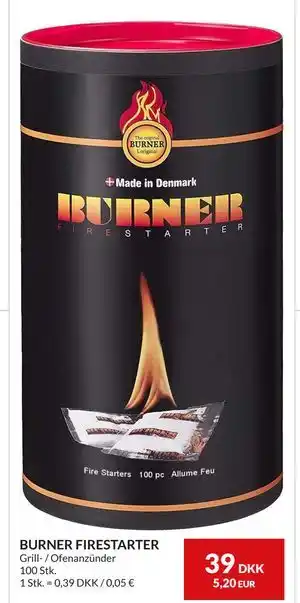 Nielsen's Discount BURNER FIRESTARTER, DKK 39 tilbud