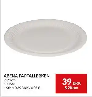 Nielsen's Discount ABENA PAPTALLERKEN, DKK 39 tilbud