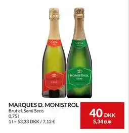 Nielsen's Discount MARQUES D. MONISTROL, DKK 40 tilbud