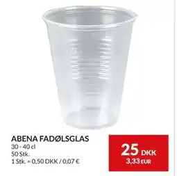 Nielsen's Discount ABENA FADØLSGLAS, DKK 25 tilbud