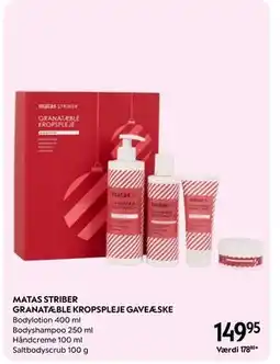 Matas MATAS STRIBER GRANATÆBLE KROPSPLEJE GAVEÆSKE, DKK 149.95 tilbud