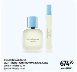 Matas DOLCE & GABBANA LIGHT BLUE POUR HOMME GAVEÆSKE, DKK 674.95 tilbud