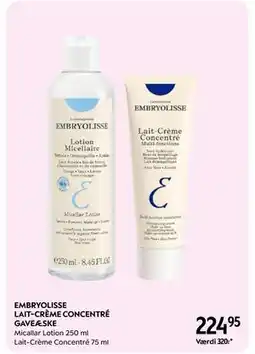 Matas EMBRYOLISSE LAIT-CRÈME CONCENTRÉ GAVEÆSKE, DKK 224.95 tilbud