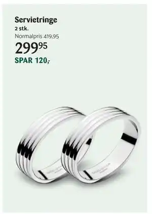 Kop & Kande Servietringe, DKK 299.95 tilbud