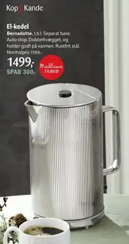 Kop & Kande El-kedel, Medlemspris tilbud