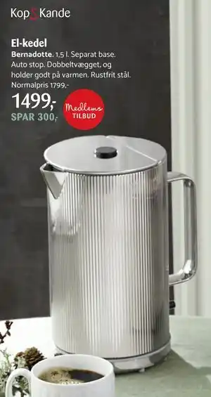 Kop & Kande El-kedel, Medlemspris tilbud