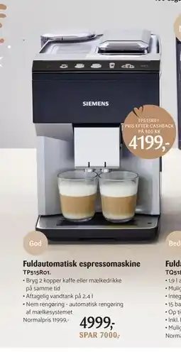 Kop & Kande Fuldautomatisk espressomaskine, DKK 4999 tilbud