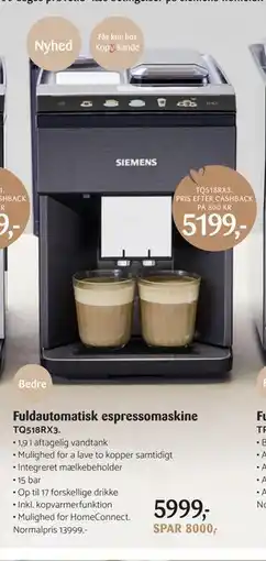 Kop & Kande Fuldautomatisk espressomaskine, DKK 5999 tilbud