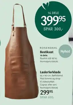 Kop & Kande Læderforklæde, DKK 299.95 tilbud