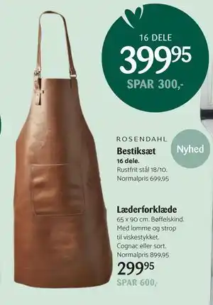 Kop & Kande Læderforklæde, DKK 299.95 tilbud