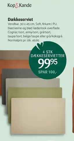 Kop & Kande Dækkeserviet, DKK 99.95 tilbud