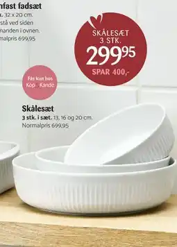 Kop & Kande Skålesæt, DKK 299.95 tilbud