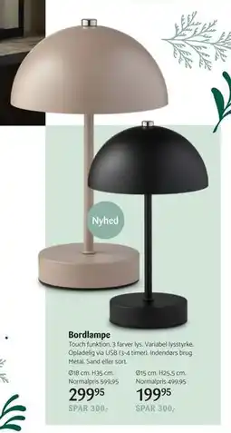 Kop & Kande Bordlampe, DKK 199.95 tilbud