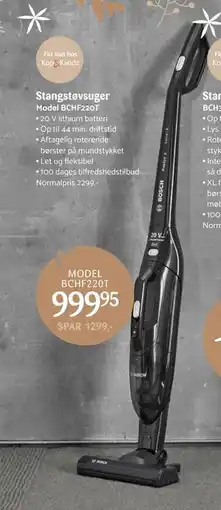 Kop & Kande Stangstøvsuger, DKK 999.95 tilbud