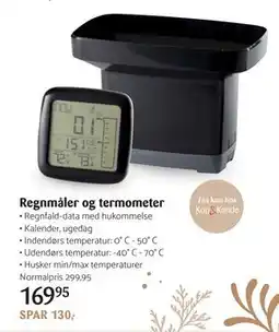 Kop & Kande Regnmåler og termometer, DKK 169.95 tilbud
