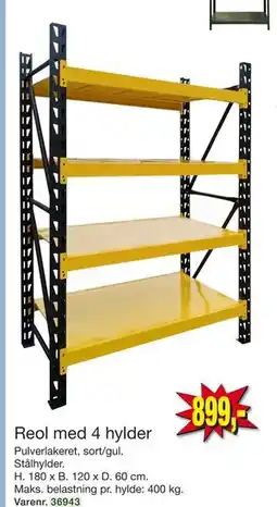 Harald Nyborg Reol med 4 hylder, DKK 899 tilbud