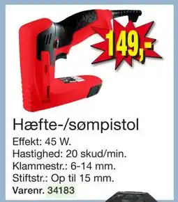 Harald Nyborg Hæfte-/sømpistol, DKK 149 tilbud