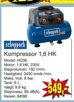 Harald Nyborg Kompressor 1,6 HK, DKK 549 tilbud