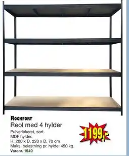 Harald Nyborg Reol med 4 hylder, DKK 1199 tilbud