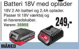 Harald Nyborg Batteri 18V med oplader, DKK 249 tilbud