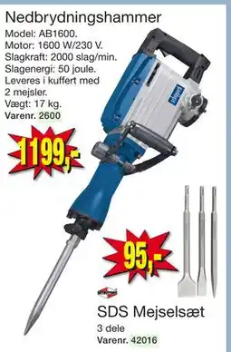 Harald Nyborg Nedbrydningshammer, DKK 1199 tilbud