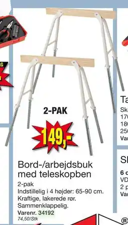 Harald Nyborg Bord-/arbejdsbuk med teleskopben, DKK 149 tilbud