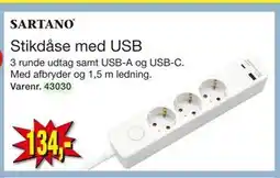 Harald Nyborg Stikdåse med USB, DKK 134 tilbud