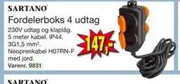 Harald Nyborg Fordelerboks 4 udtag, DKK 147 tilbud