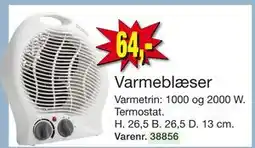 Harald Nyborg Varmeblæser, DKK 64 tilbud