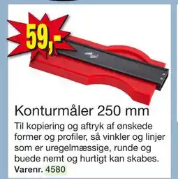 Harald Nyborg Konturmåler 250 mm, DKK 59 tilbud