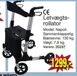 Harald Nyborg Letvægtsrollator, DKK 1299 tilbud